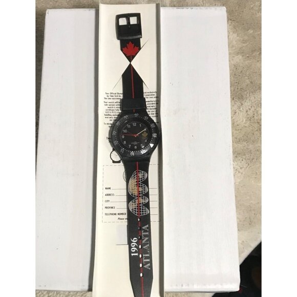 Atlanta 1996 Olympic Games Official Watch By TimeTech Black Quartz - Picture 6 of 8
